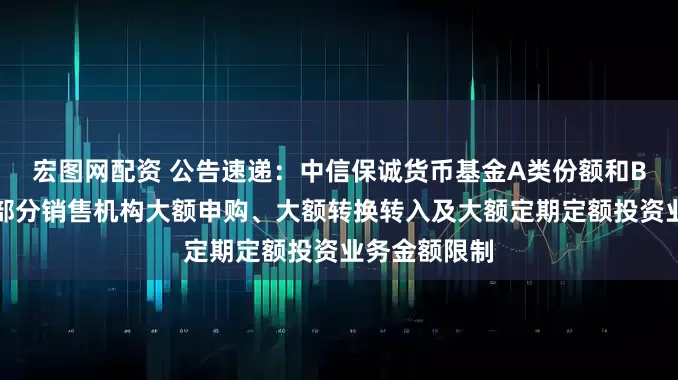 宏图网配资 公告速递：中信保诚货币基金A类份额和B类份额调整部分销售机构大额申购、大额转换转入及大额定期定额投资业务金额限制